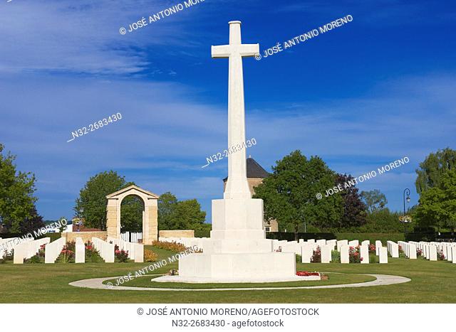 Second World Cemetery, Ranville, D-DAY Landing Site, British War Cemetery, Basse-Normandie. Calvados Department, Caen District, Normandy. France