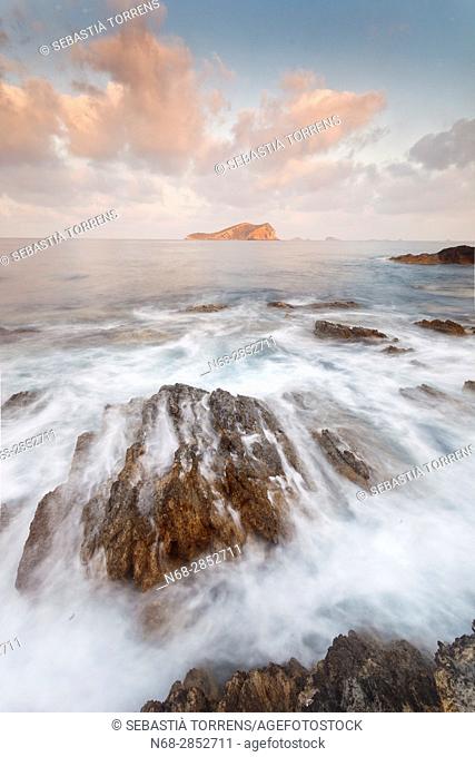 Coast of Ibiza and Espartar's island, Ibiza, Balearic Islands, Spain