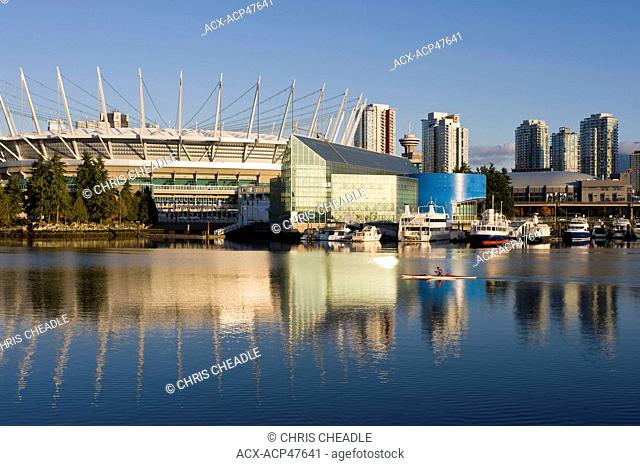 BC Place Stadium and the Plaza of Nations Site, False Creek, Vancouver, British Columbia, Canada