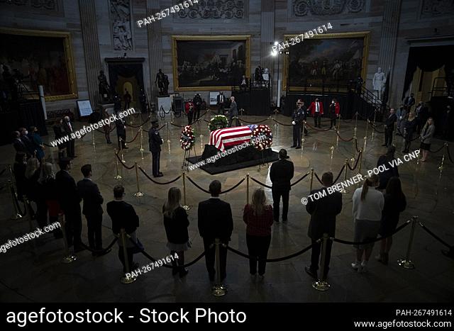 Visitors come to pay their respects to former US Senator Bob Dole (Republican of Kansas) as he lies in state in the Rotunda of the US Capitol in Washington