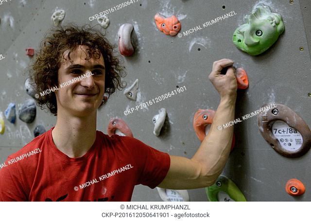 The 23-year old Czech climber Adam Ondra attends a press conference in Prague, Czech Republic, December 5, 2016. Ondra topped out the Dawn Wall on El Cap in...