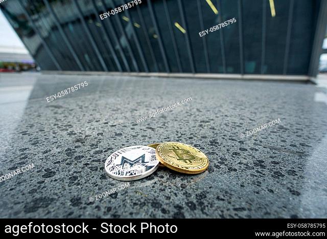 Photo of Bitcoin gold coin, business architecture