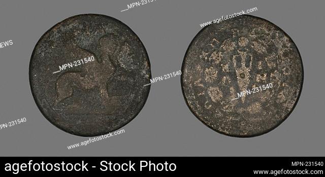 Coin Depicting a Sphinx - AD 138/92 - Roman - Artist: Ancient Roman, Origin: Roman Empire, Date: 138 AD–192 AD, Medium: Bronze, Dimensions: Diam. 3