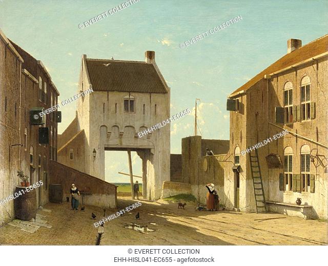 A Town Gate in Leerdam, by Jan Weissenbruch, c. 1868-70, Dutch painting, oil on canvas. (BSLOC-2016-1-92)