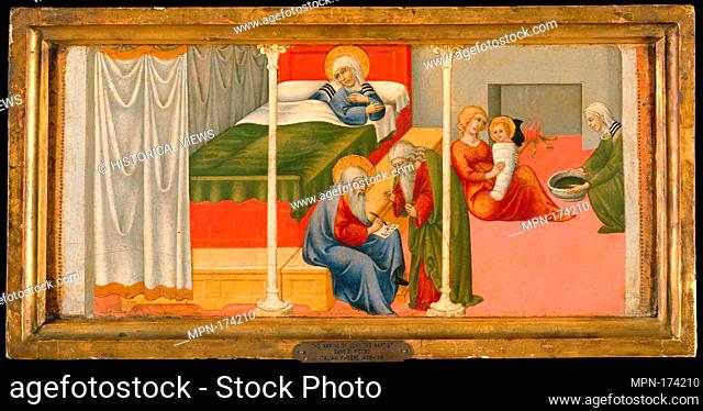 The Birth and Naming of Saint John the Baptist. Artist: Sano di Pietro (Ansano di Pietro di Mencio) (Italian, Siena 1405-1481 Siena); Date: 1450-60; Medium:...