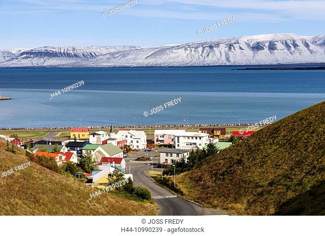 The small town Saudarkrokur in the fjord Skagafjördur in north Iceland