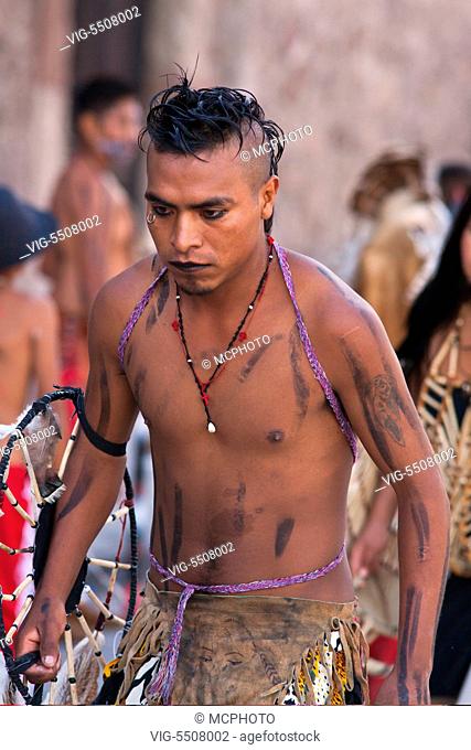 INDIGENOUS DANCE TROUPES from all over MEXICO parade through the streets in celebration of San Miguel Arcangel, the patron saint of SAN MIGUEL DE ALLENDE each...