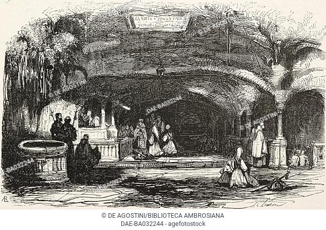 Sainte-Baume cave, France, illustration from L'Illustration, Journal Universel, No 31, Volume 2, September 30, 1843