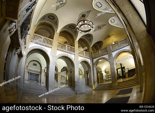 Foyer, New City Hall, Market, Chemnitz, Saxony, Germany, Europe