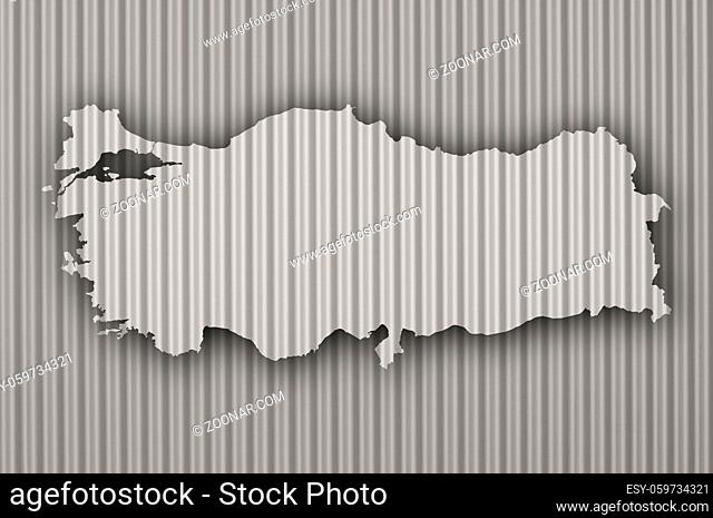 Karte der Türkei auf Wellblech - Map of Turkey on corrugated iron