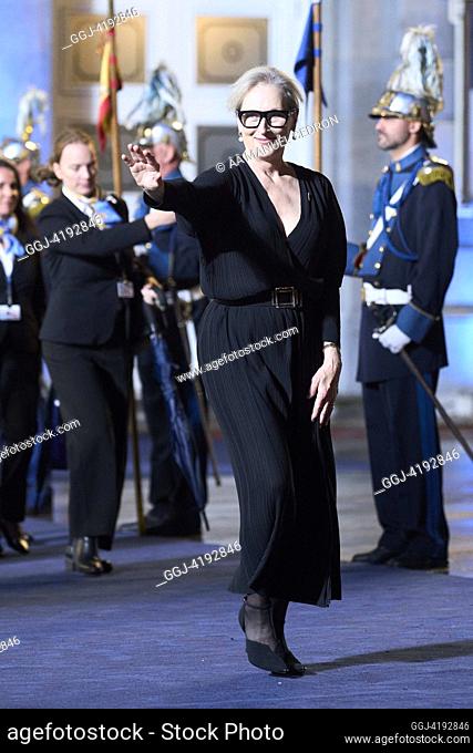 Meryl Streep, Princess of Asturias Award 2023 for Arts leave the Campoamor Theatre for the Ceremony during Princess of Asturias Awards 2023 on October 20