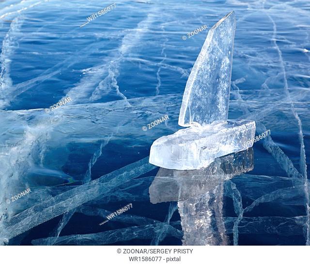 Ice yacht on winter Baical
