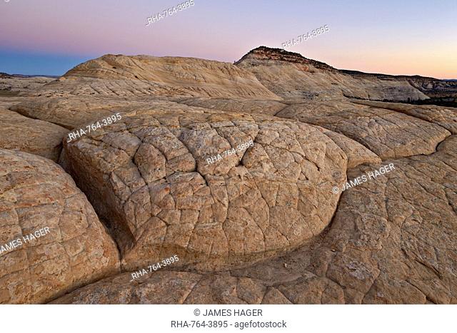 Sandstone hill at dusk, Grand Staircase-Escalante National Monument, Utah, United States of America, North America