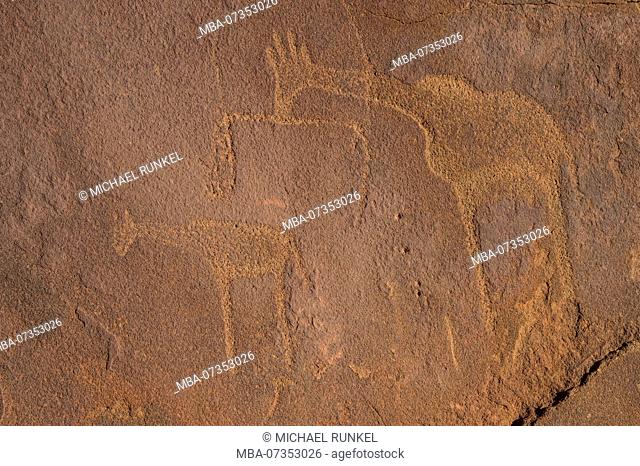 ancient rock engravings, Unesco world heritage sight, Twyfelfontein, Namibia