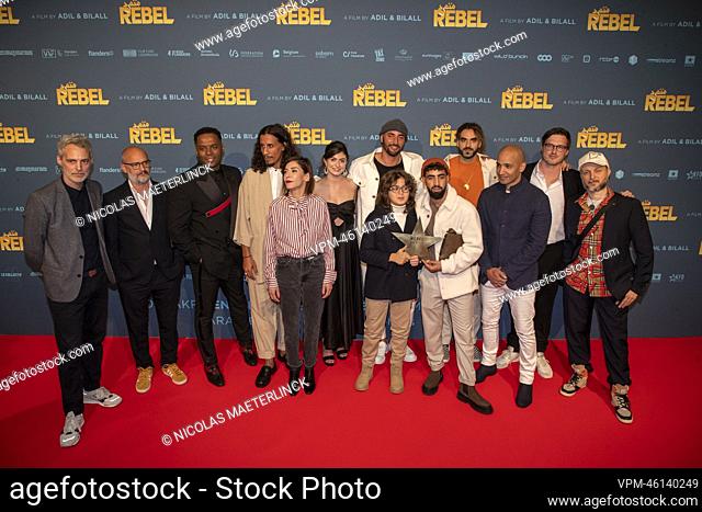 The Cast of Rebel pictured during the premiere of 'Rebel', the latest film by Belgian director duo El Arbi - Fallah at the Kinepolis cinema in Brussels on...