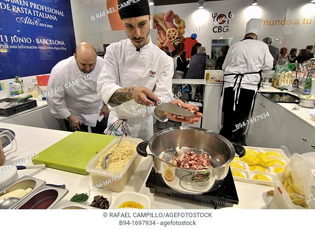 Cooks in Alimentaria International Food and Drinks Exhibition, L'Hospitalet de Llobregat, Barcelona, Catalonia, Spain