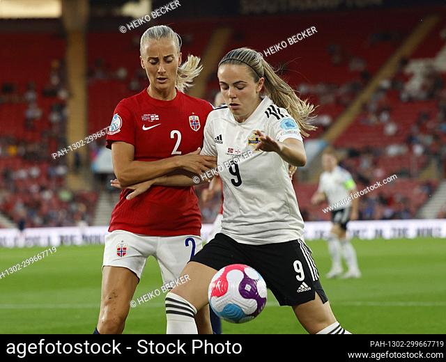 07.07.2022, Football, UEFA Womens EURO 2022, Norway - Northern Ireland, ENG, Southampton, St Marys Stadium picture from left to right: Anja Sonstevold (2...