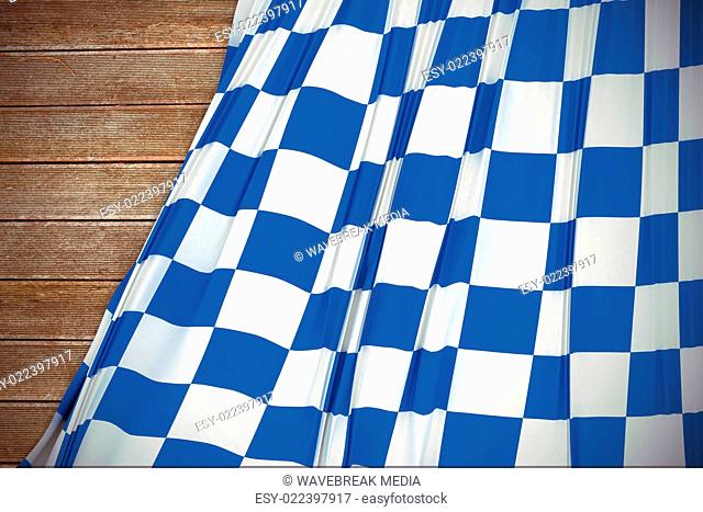 Composite image of blue and white flag