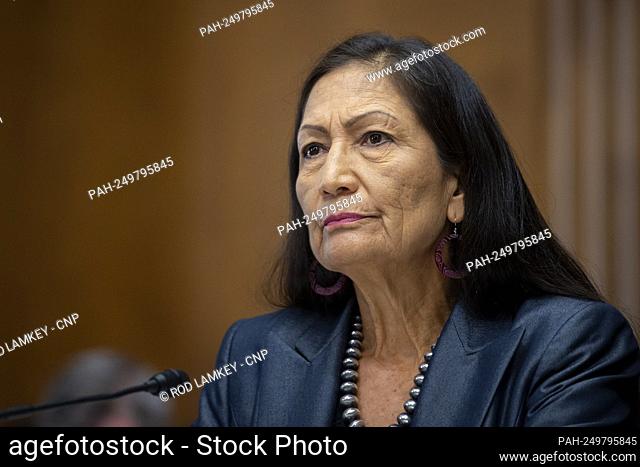 U.S. Department of the Interior Secretary Debra Haaland appears before a Senate Committee on Energy and Natural Resources hearing to examine the President's...