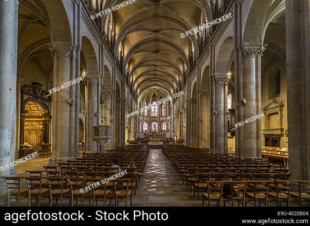 St. John's Cathedral interior in Besancon, Bourgogne-Franche-Comté, France, Europe