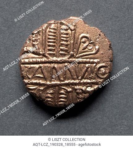 Cunobeline Stater (obverse), c. 10-40 A.D.. England (Ancient Britain), 1st century A.D.. Gold