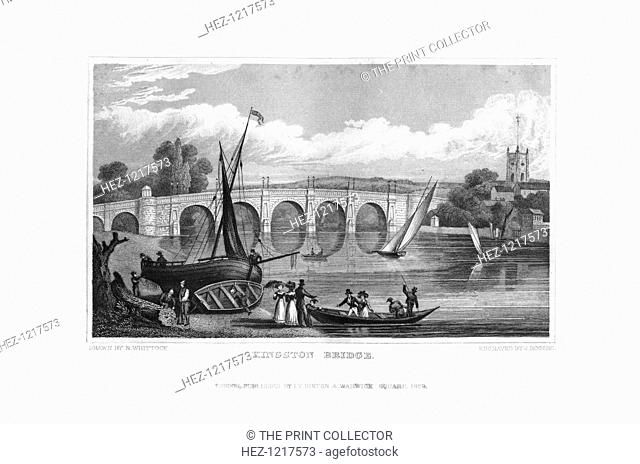 Kingston Bridge, London, 1829. The first masonry bridge over the Thames at Kingston was built in 1828