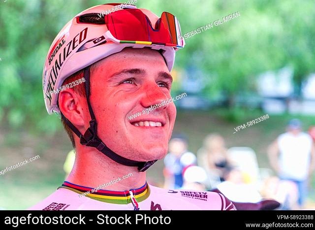 Belgian Remco Evenepoel of Soudal Quick-Step pictured at the start of stage 7, the final stage of the Vuelta a San Juan cycling tour