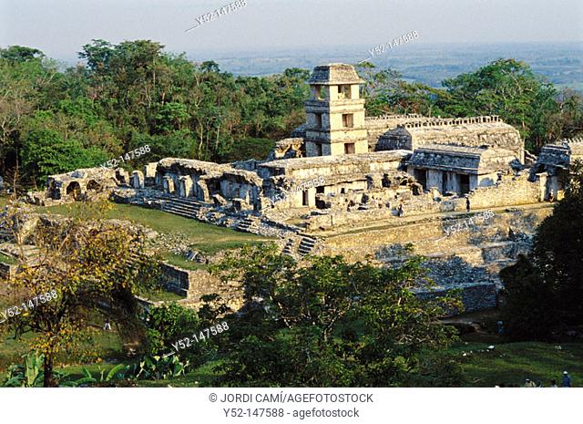 The Palace, mayan ruins; Palenque. Mexico