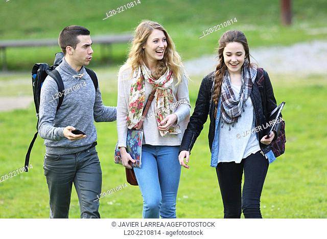 Young students at campus