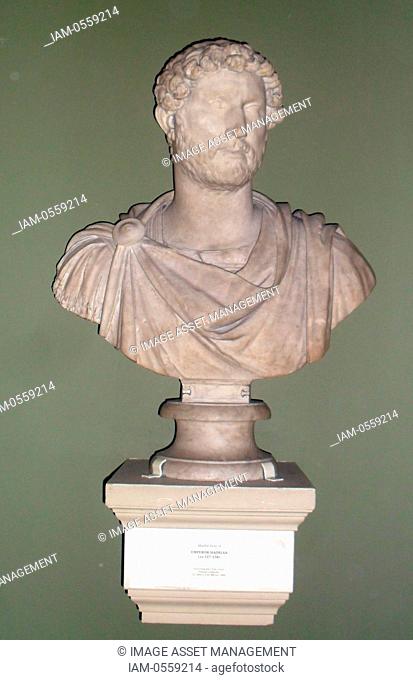 Marble bust of Emperor Hadrian (AD 117-138). From Hadrian's Villa
