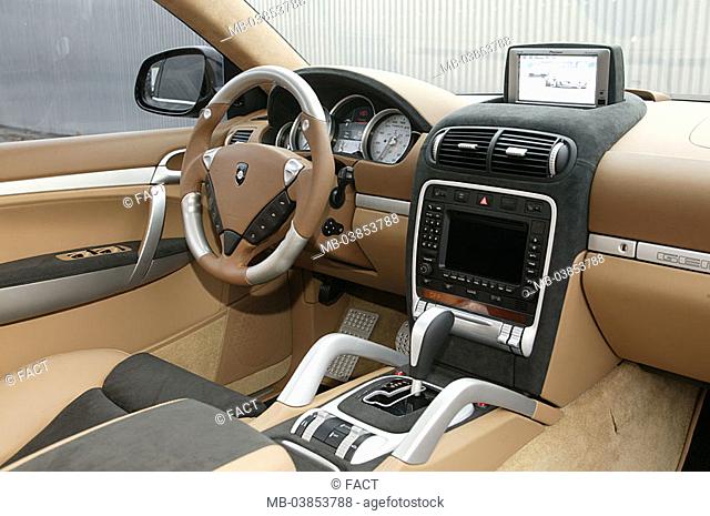 Car, Porsche Gemballa GTR 700 dashboard Car-Entertainment monitor no property release, vehicle, private car, sport cars, interior, Tuning, Porsche-Tuning