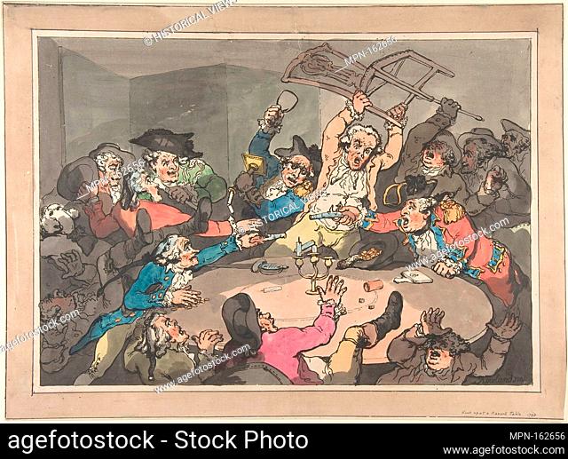 Kick Up at a Hazard Table. Artist: Thomas Rowlandson (British, London 1757-1827 London); Publisher: Published London by William Holland (British