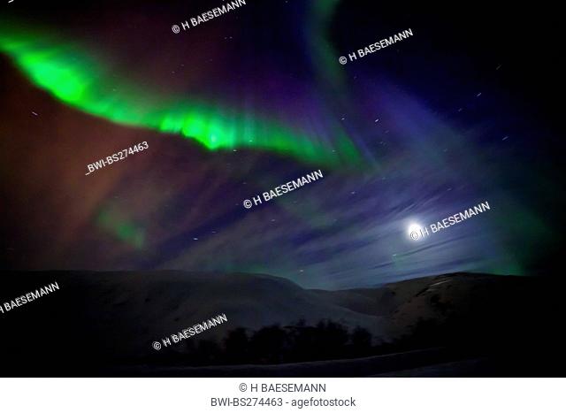 northern light corona, Norway, Troms, Kvalya, Troms