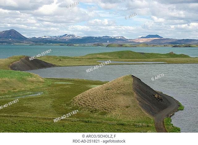 Pseudo crater Skutustadir Myvatn Midge Lake Iceland Midge Lake Kalfaströnd
