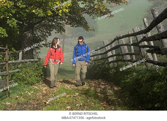 Hiking scene at Martiniberg, near St. Michael im Lungau, Salzburger Land, Austria