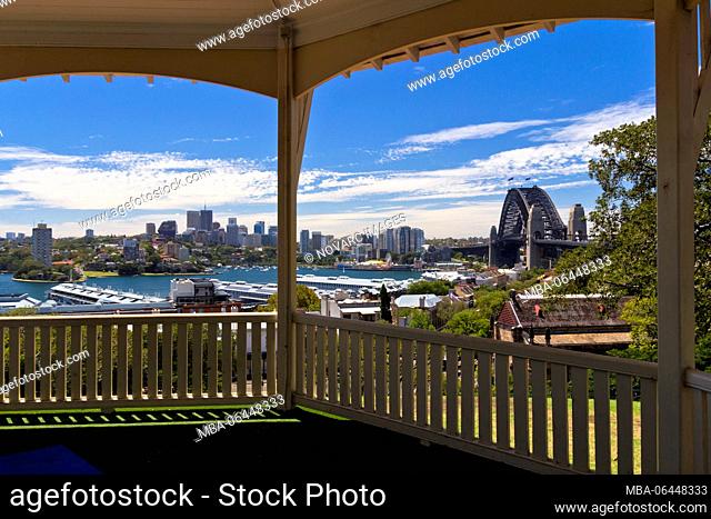 The Harbor Bridge majestically spans the harbor, Sydney, Australia