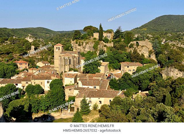 France, Herault, cirque of Moureze, Medieval village of Moureze
