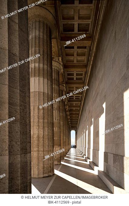 Outer portico of Walhalla Temple, Donaustauf, Upper Palatinate, Bavaria, Germany