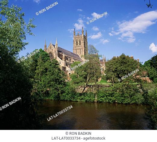 Worcester Cathedral was founded in 680, although the current building dates back to the 12th Century. It is located on the banks of the River Severn