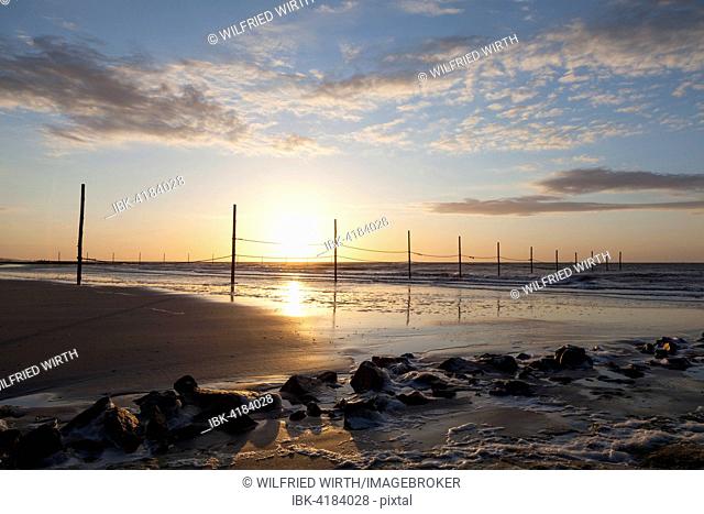 North Sea coast in the evening light, Wangerooge, East Frisian Island, East Frisia, Lower Saxony, Germany