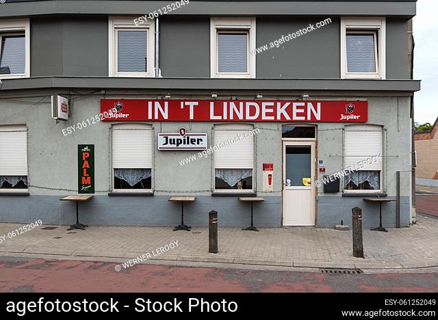Lebbeke, Flanders, Belgium - 05 25 2020 Traditional Flemish pub facade