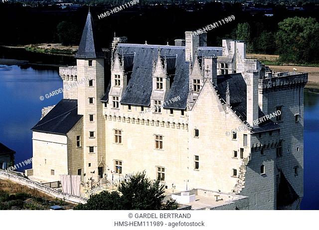 France, Maine et Loire, Loire Valley, Montsoreau, labelled Les Plus Beaux Villages de France The Most Beautiful Villages of France, castle on Loire river banks