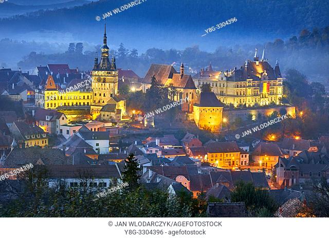 Sighisoara at evening time, Transylvania, Romania