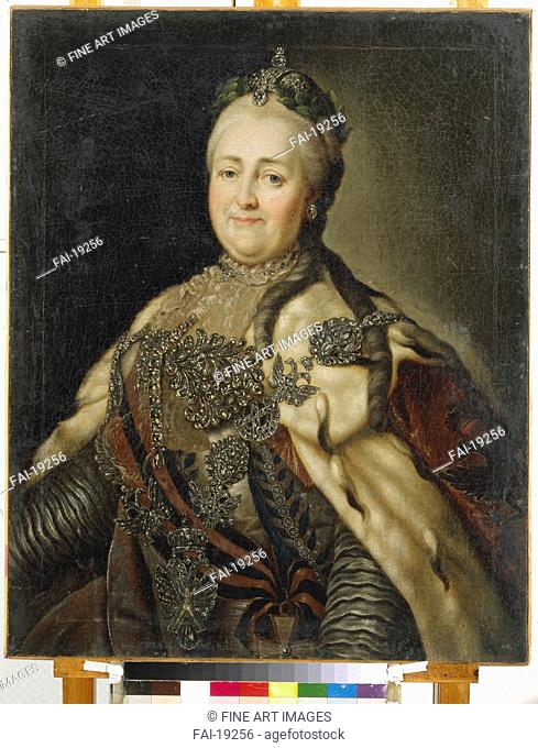 Portrait of Empress Catherine II (1729-1796). Christineck, Carl Ludwig Johann (1732. 3-1792. 4). Oil on canvas. Rococo. 1780