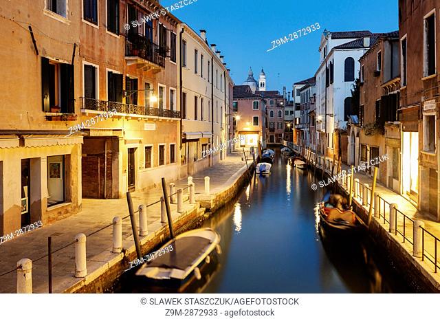 Evening in Dorsoduro district of Venice, Italy