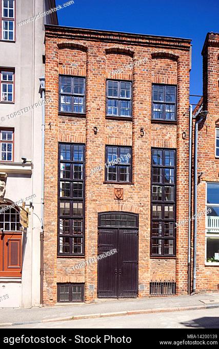Historic house in the old town, Lübeck, Schleswig-Holstein, Germany, Europe