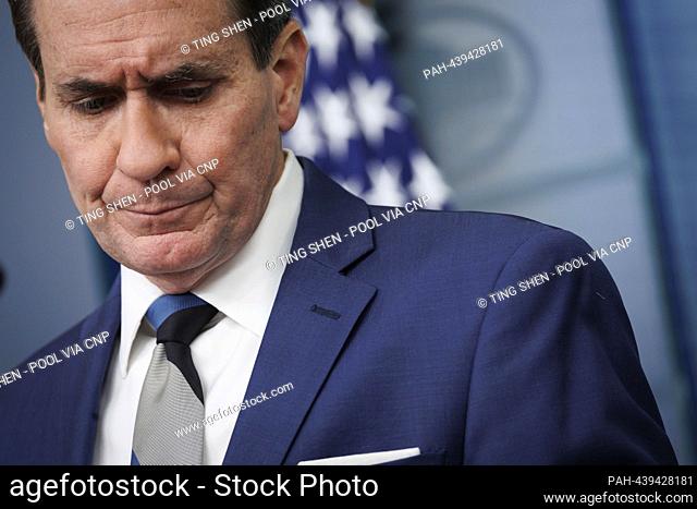 John Kirby, national security council coordinator, during a news conference in the James S. Brady Press Briefing Room at the White House in Washington, DC, US