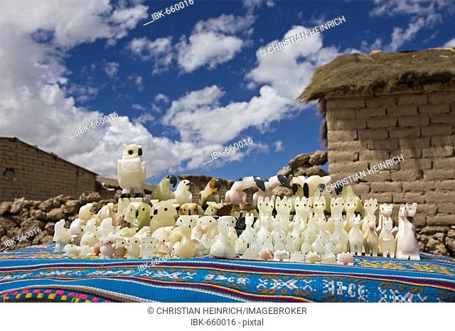 Stall at village marginally Salt lake Salar de Uyuni, Altiplano, Bolivia, South America
