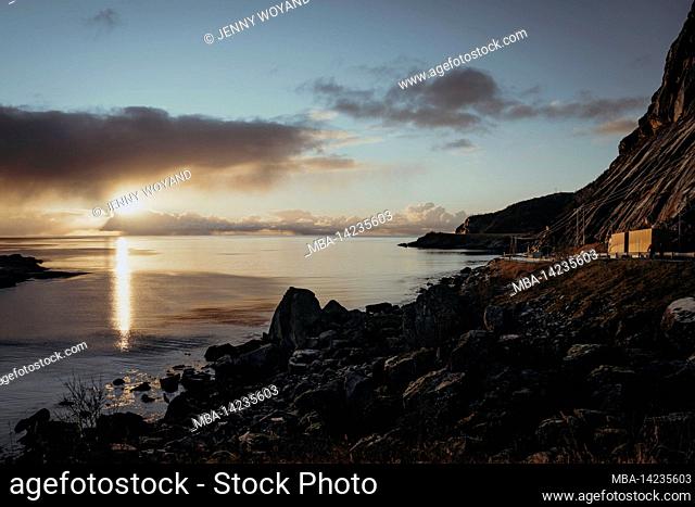 Sunrise, Reine, Lofoten, Norway, Europe, Autumn