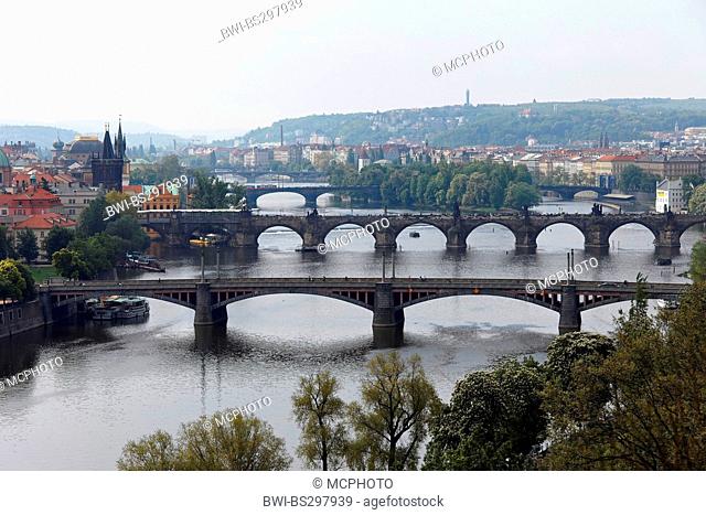 bridges over the Vltava river, Czech Republic, Prague